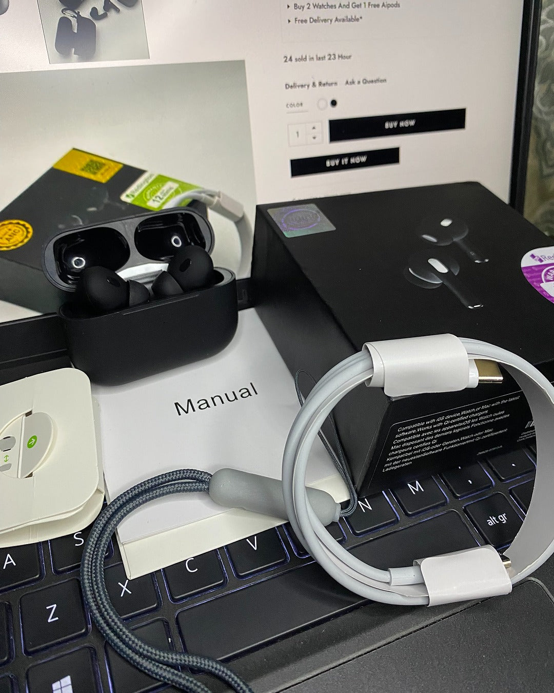 Pro 2 Wireless Earbuds (AirPods-style)